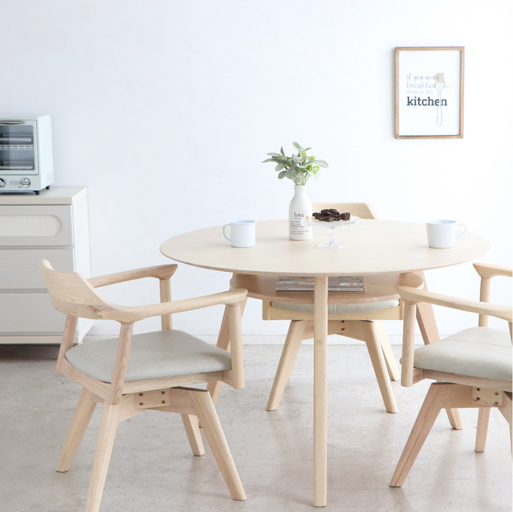 ダイニングテーブル 幅110cm 円形 3〜4人掛け｜東馬 シロカ 丸テーブル